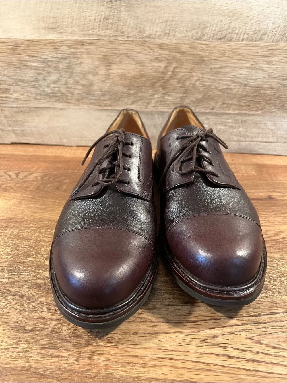 Mephisto Marlon Melchior Men 10 Brown Leather Cap Toe Derby Dress Shoes Rubber